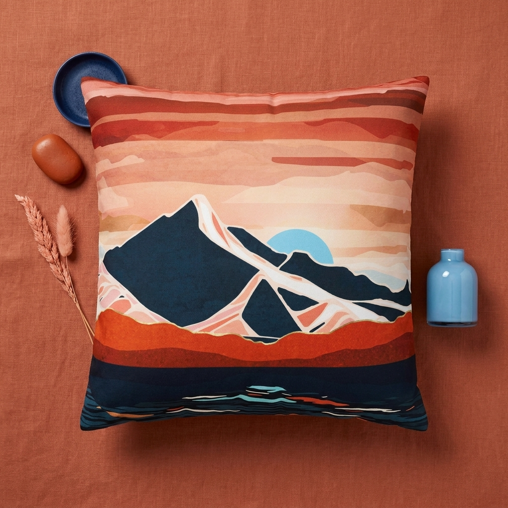Retro Ocean Sunset - Decorative Pillow Cover