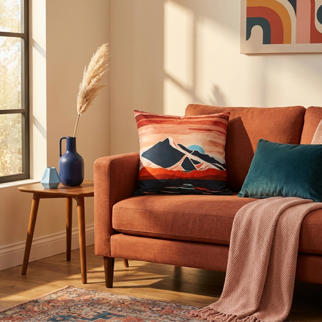 Retro Ocean Sunset - Decorative Pillow Cover