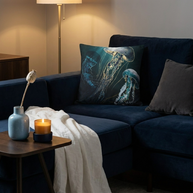 Metallic Jellyfish V - Decorative Pillow Cover