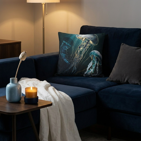 Metallic Jellyfish V - Decorative Pillow Cover
