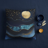 Golden Moon - Decorative Pillow Cover