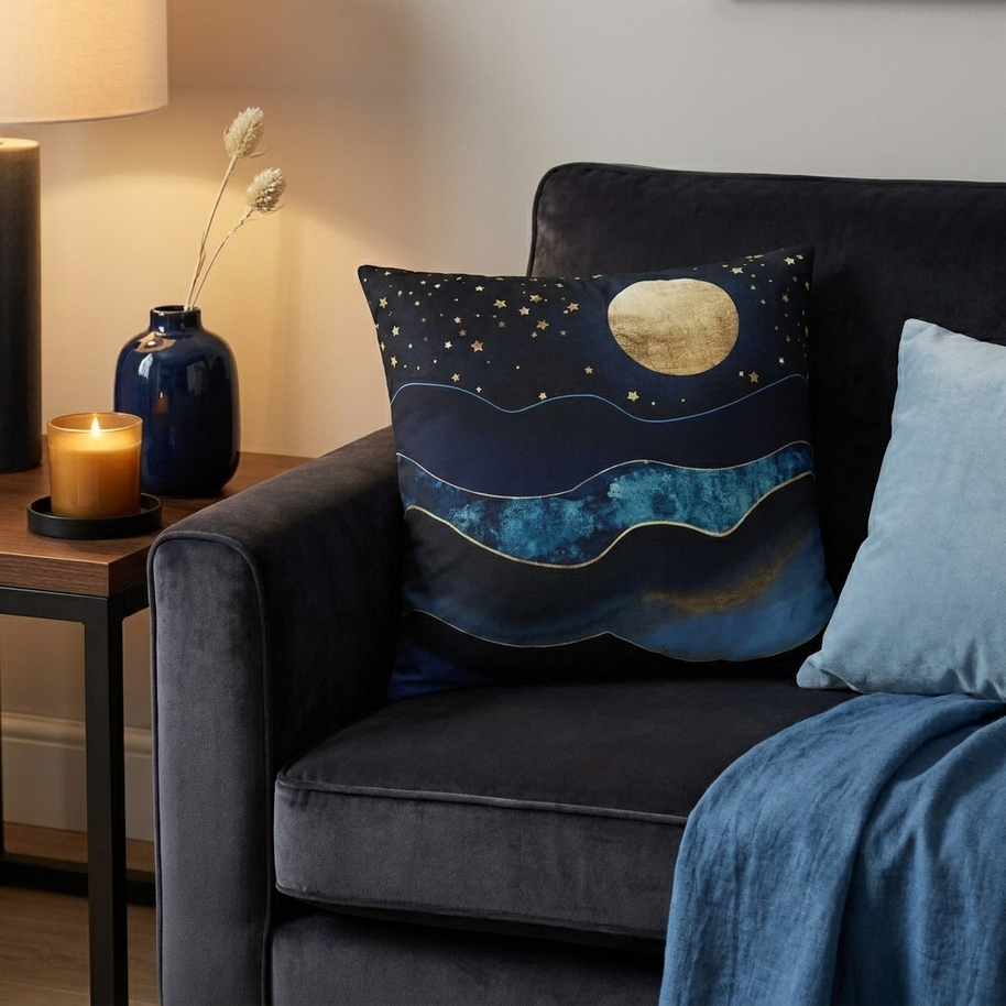 Golden Moon - Decorative Pillow Cover