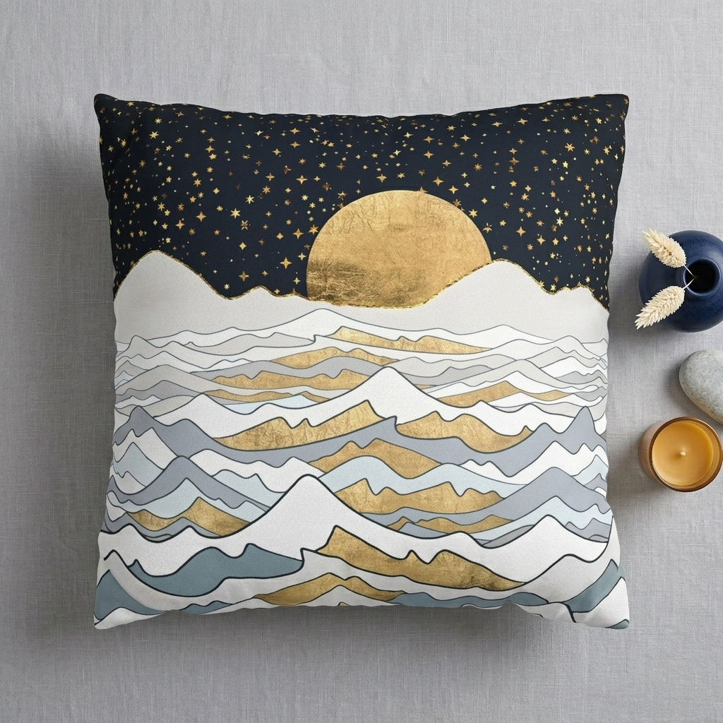 Golden Ocean - Decorative Pillow Cover