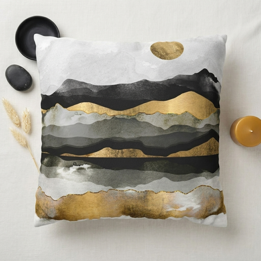 Golden Spring Moon - Decorative Pillow Cover
