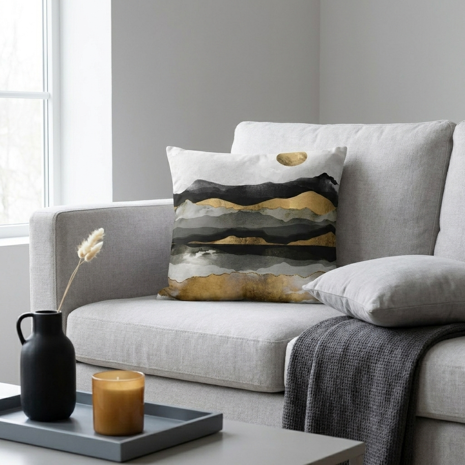 Golden Spring Moon - Decorative Pillow Cover