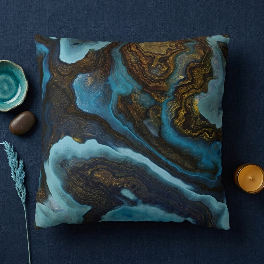 Blue Agate - Decorative Pillow Cover