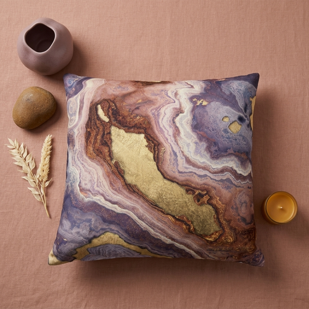 Mauve Agate - Decorative Pillow Cover