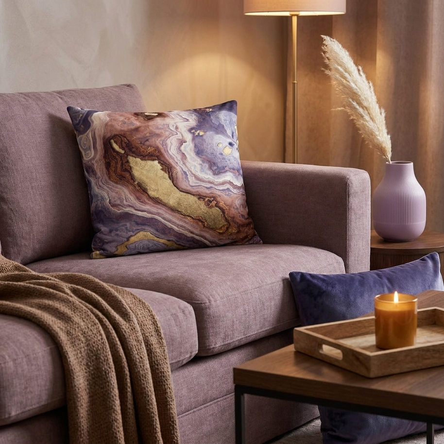 Mauve Agate - Decorative Pillow Cover