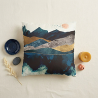 Blue Mountain Reflection - Decorative Pillow Cover