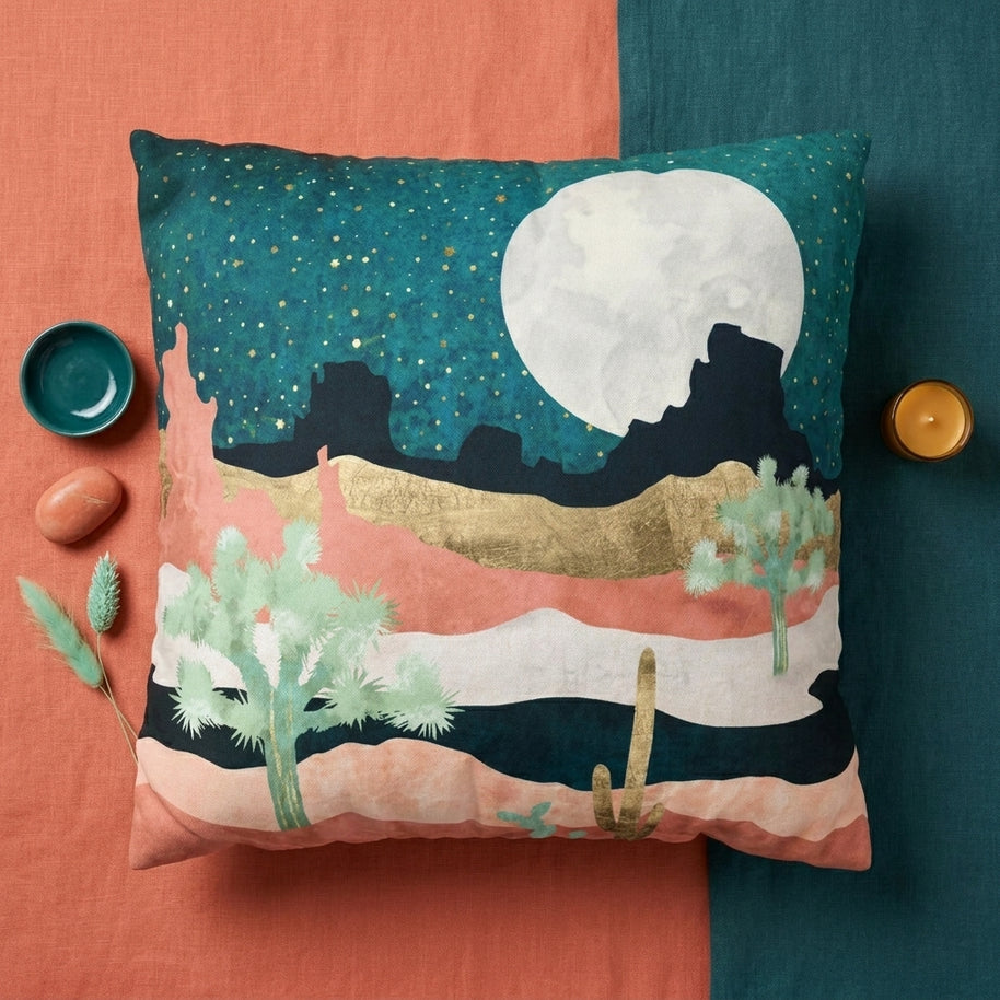 Desert Moon Vista - Decorative Pillow Cover