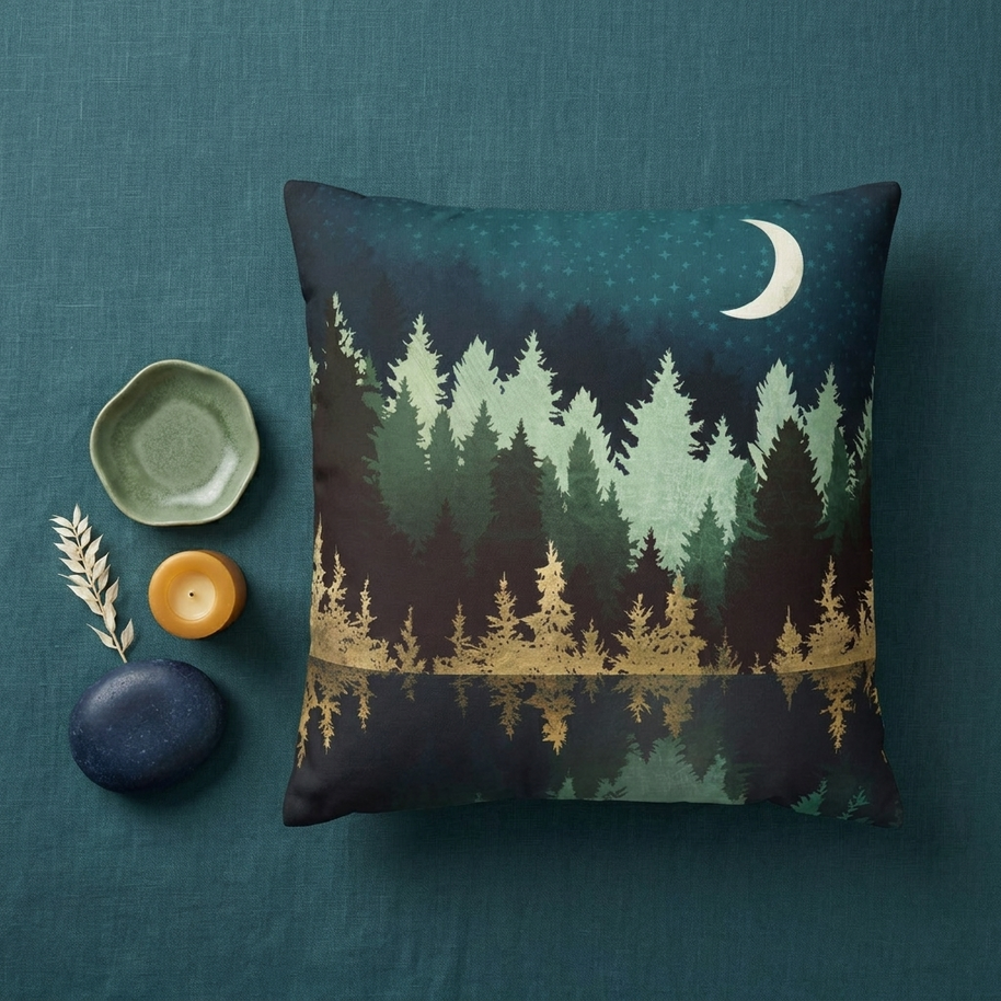 Star Forest Reflection - Decorative Pillow Cover