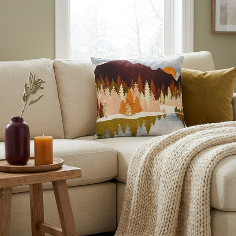 Winter Lake Forest - Decorative Pillow Cover