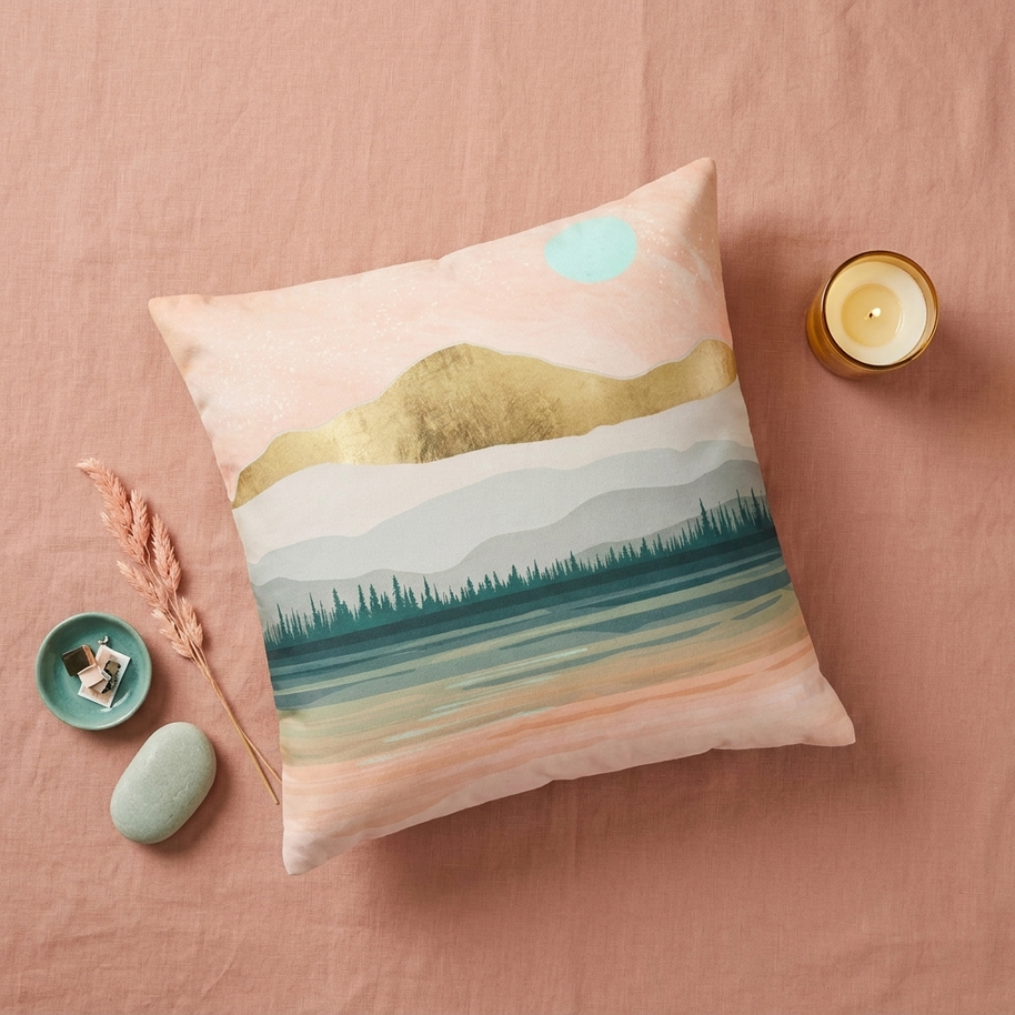 Spring Forest Lake - Decorative Pillow Cover