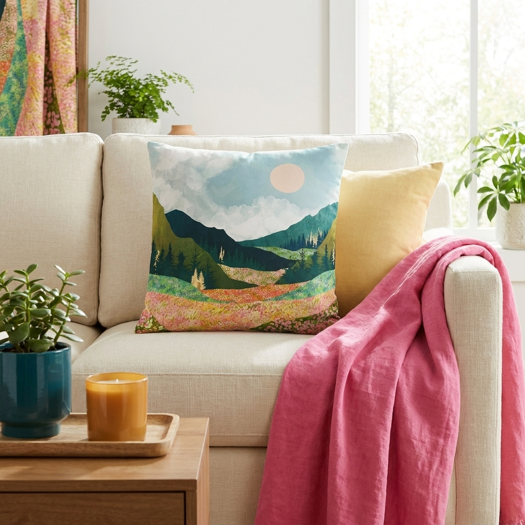 Spring Flower Vista - Decorative Pillow Cover