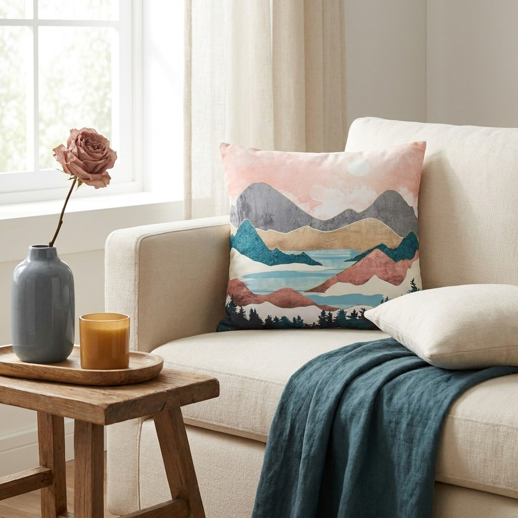 Lake Sunrise - Decorative Pillow Cover