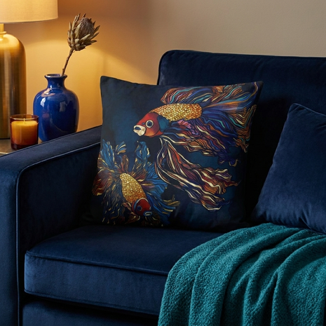 Metallic Betta Fish - Decorative Pillow Cover