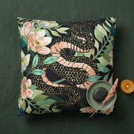 Floral Snake - Decorative Pillow Cover