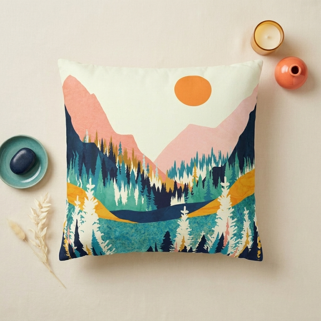 Summer Valley Vista - Decorative Pillow Cover