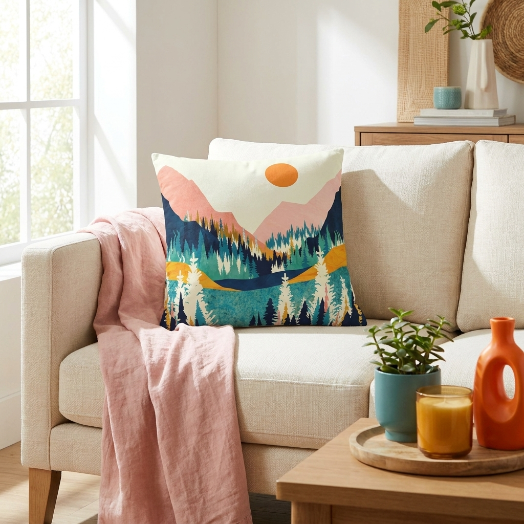 Summer Valley Vista - Decorative Pillow Cover