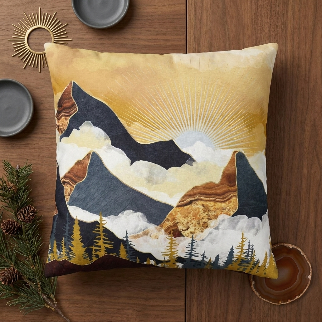 Misty Peaks - Decorative Pillow Cover