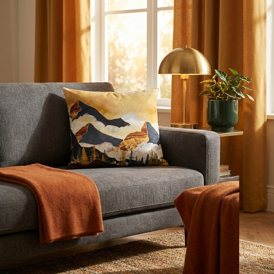 Misty Peaks - Decorative Pillow Cover