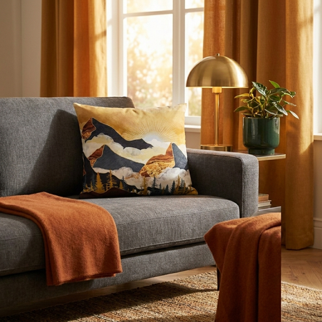 Misty Peaks - Decorative Pillow Cover