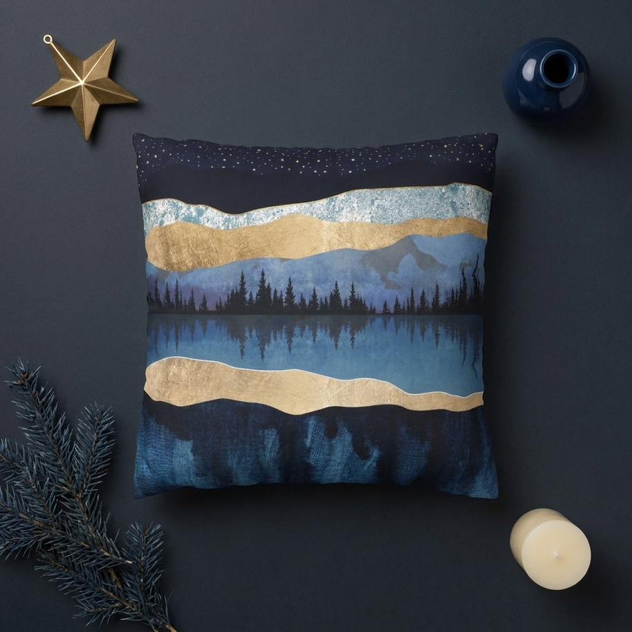 Midnight Lake - Decorative Pillow Cover