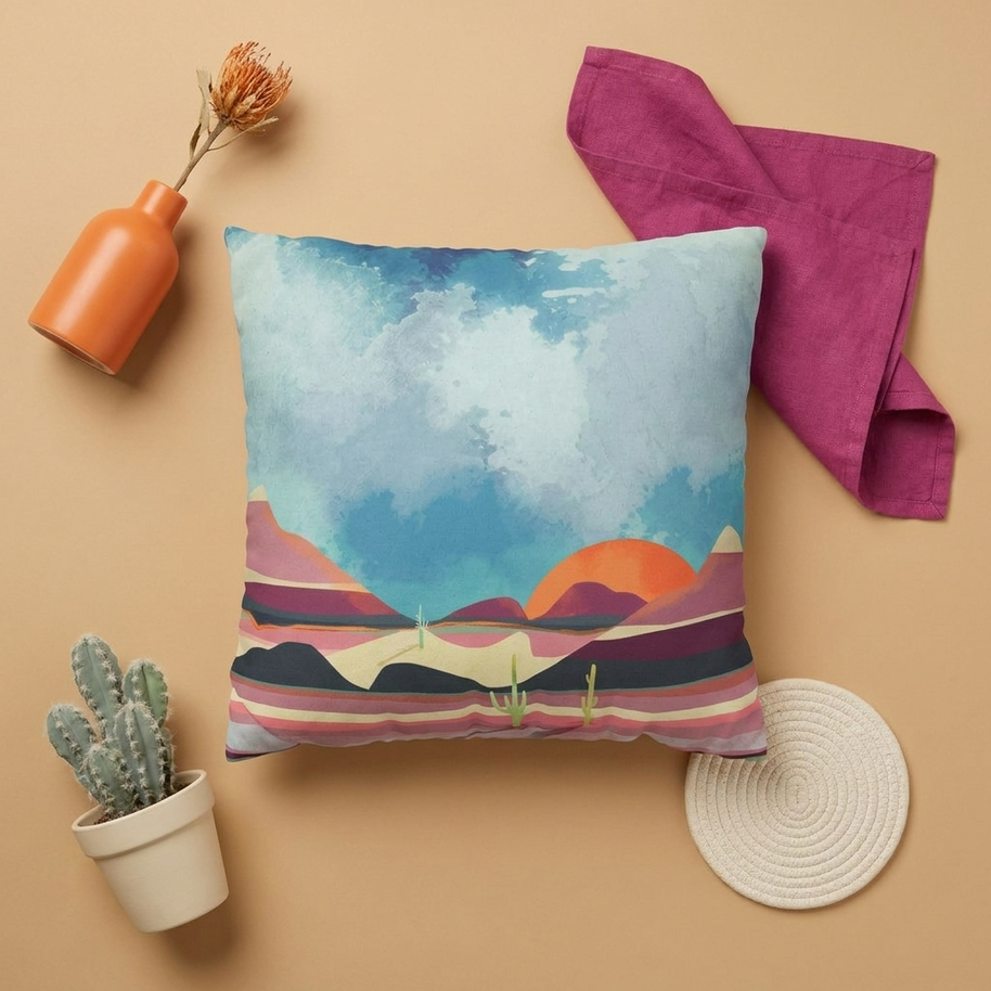 Pink Desert Glow - Decorative Pillow Cover