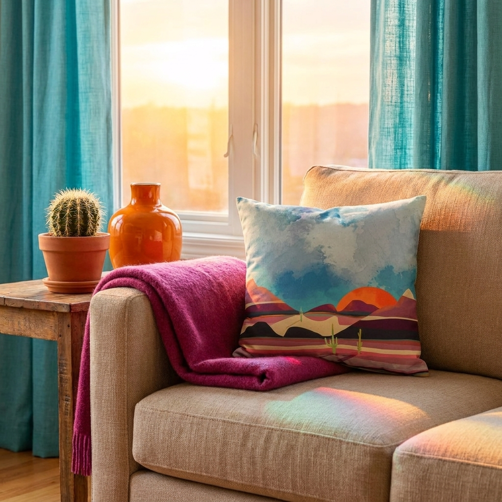 Pink Desert Glow - Decorative Pillow Cover