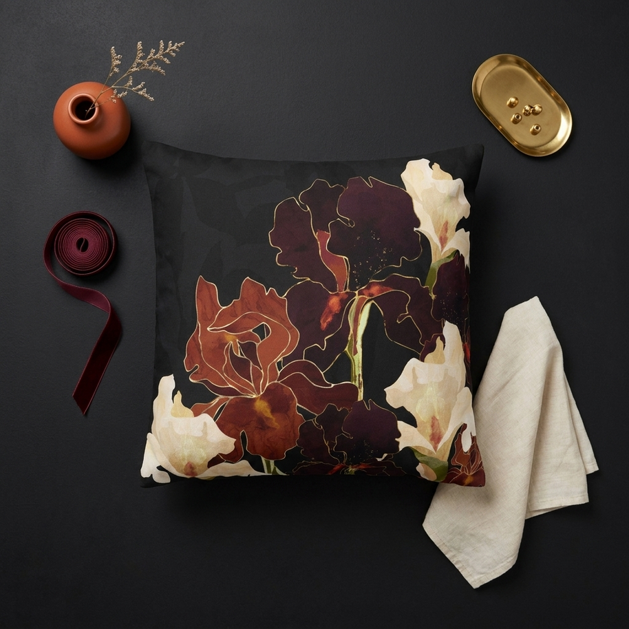 Autumn Iris - Decorative Pillow Cover