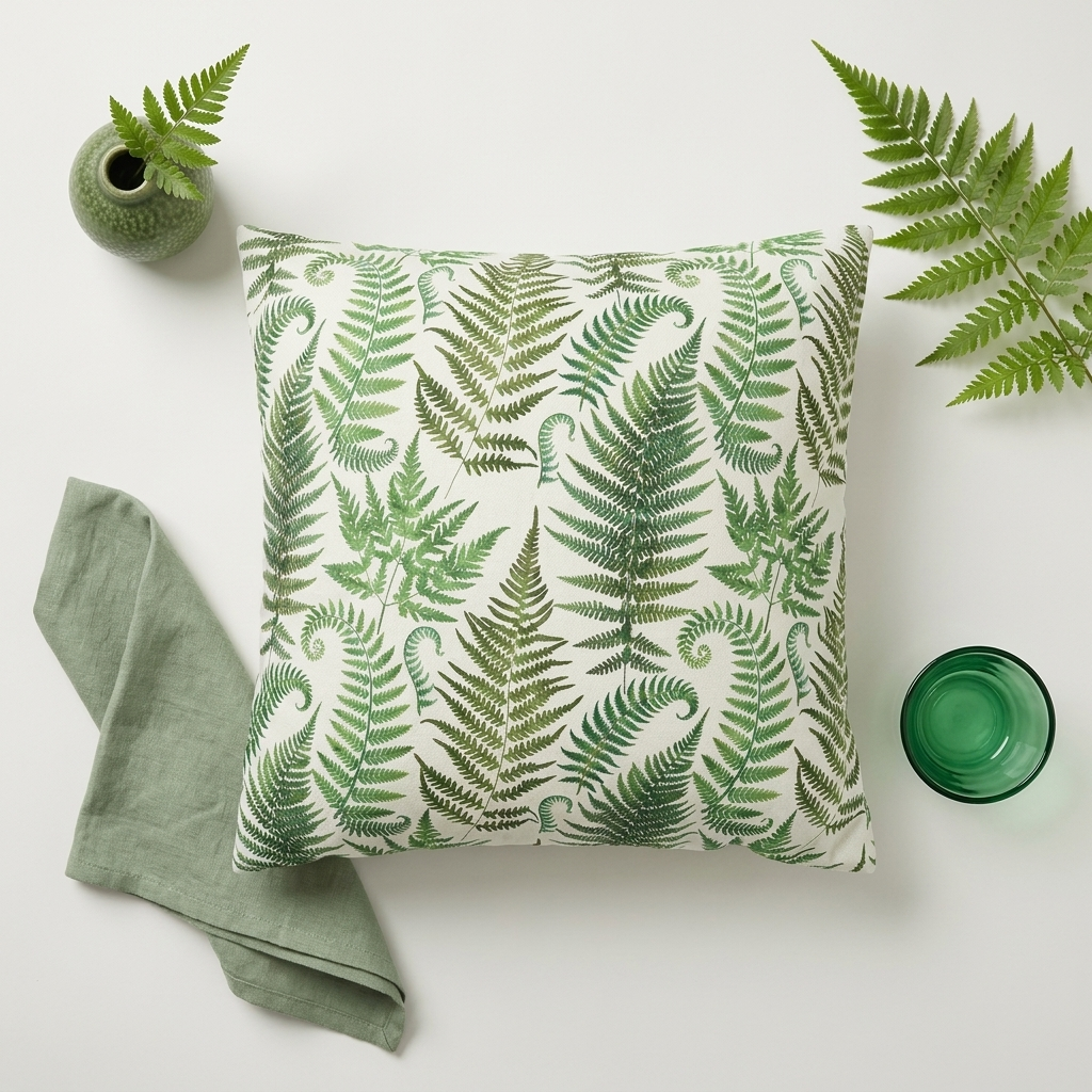 Cream Fern - Decorative Pillow Cover