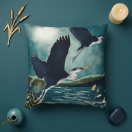 Evening Heron - Decorative Pillow Cover