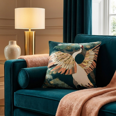 Golden Crane  - Decorative Pillow Cover