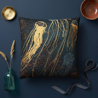 Metallic Jellyfish  - Decorative Pillow Cover