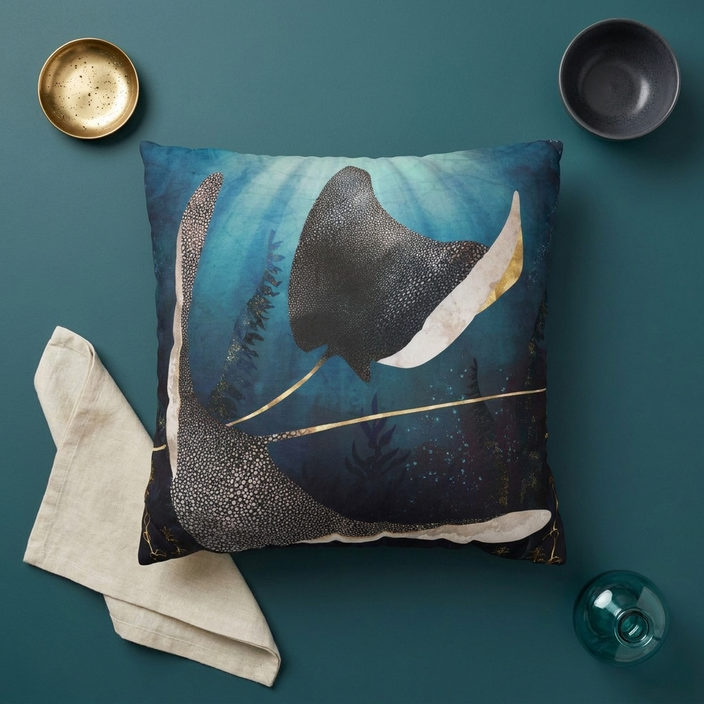 Metallic Stingray  - Decorative Pillow Cover