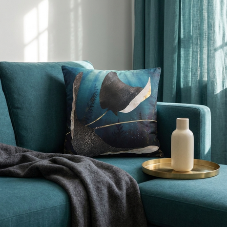 Metallic Stingray  - Decorative Pillow Cover