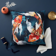 Metallic Koi II  - Decorative Pillow Cover