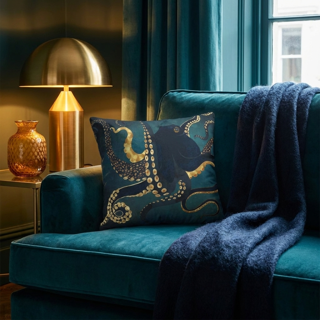 Metallic Octopus IV - Decorative Pillow Cover