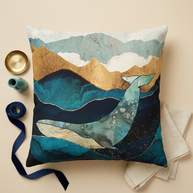 Blue Whale  - Decorative Pillow Cover
