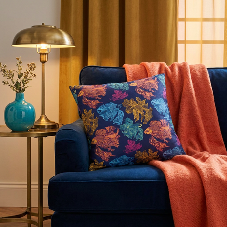 Betta Fish Pattern-Color Pop Version - Decorative Pillow Cover