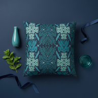 Blue and Teal Botanical - Decorative Pillow Cover