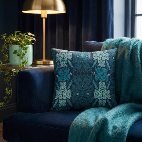 Blue and Teal Botanical - Decorative Pillow Cover