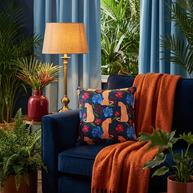 Botanical Leopard Navy - Decorative Pillow Cover