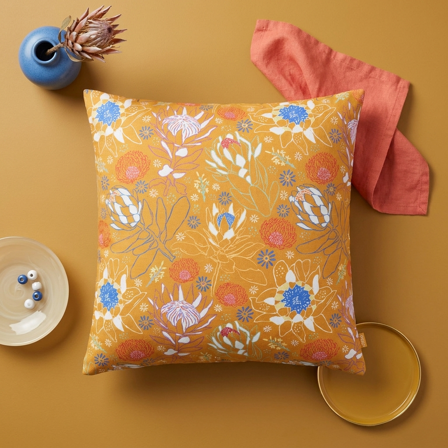 Mustard Protea - Decorative Pillow Cover
