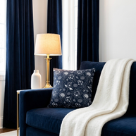 Protea Navy and White - Decorative Pillow Cover