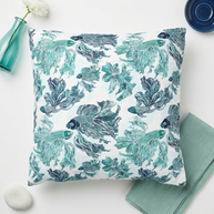 Betta Fish Pattern-Blue Teal and Green - Decorative Pillow Cover
