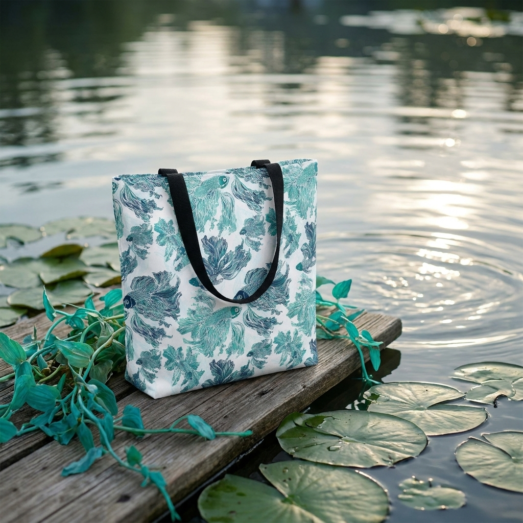 Betta Fish Blue and Teal - Tote Bag