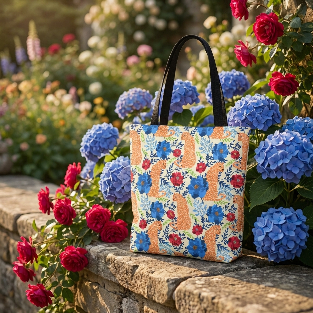Botanical Leopard with Cream - Tote Bag