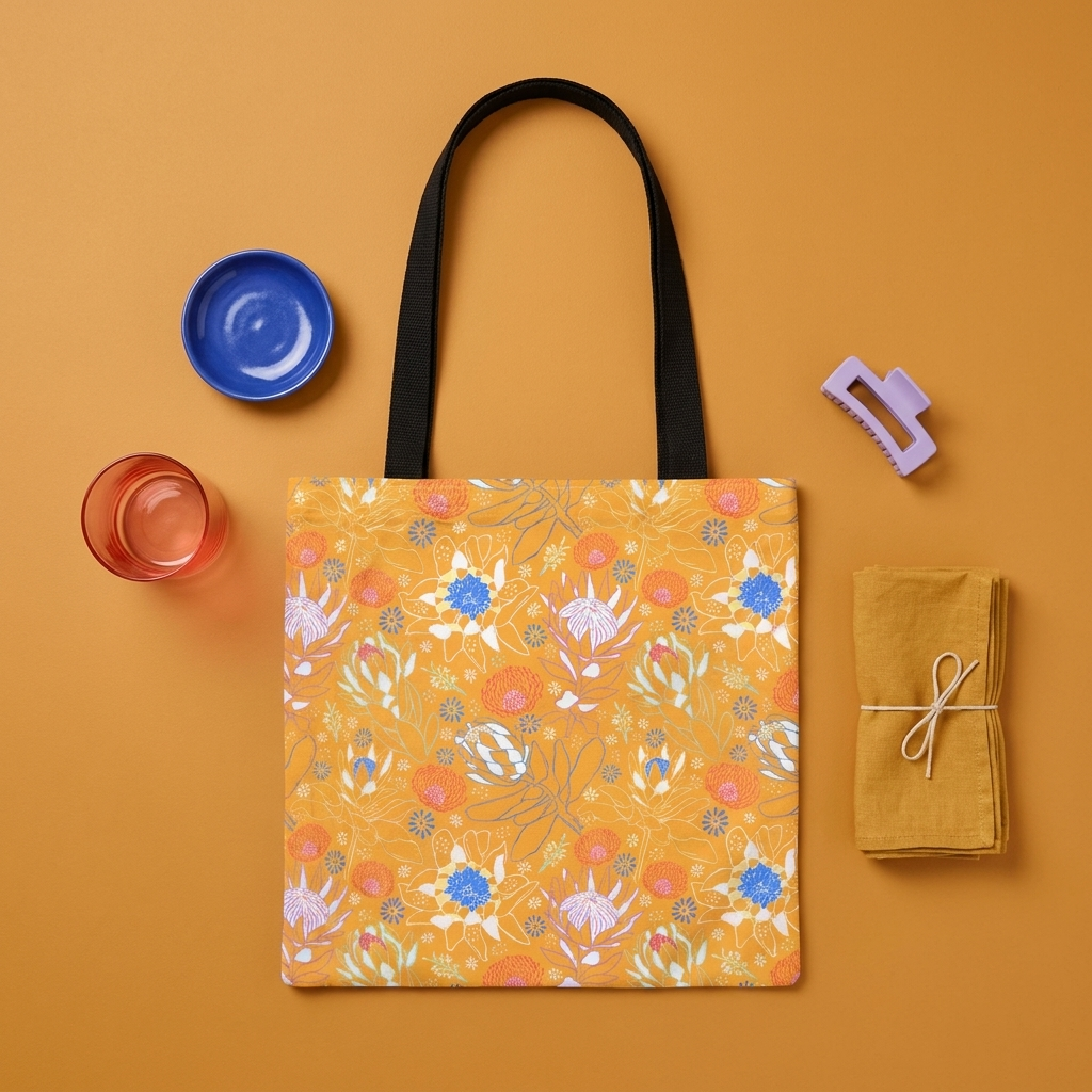 Protea with Mustard - Tote Bag