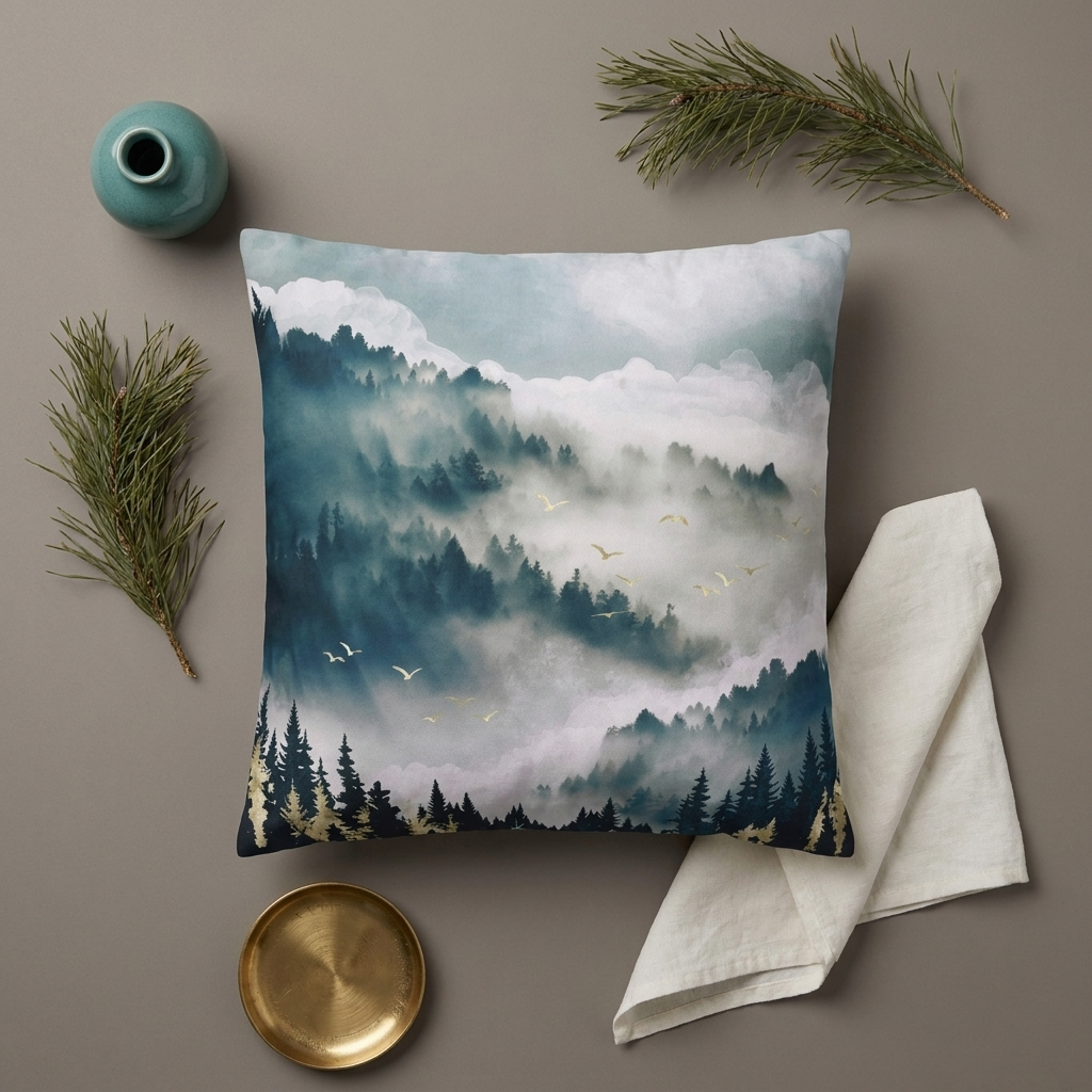 Misty Mountains - Decorative Pillow Cover